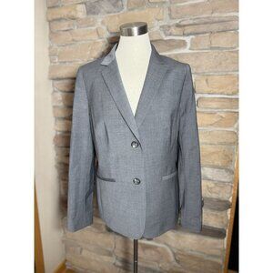 Women’s Talbots Two Button 100% Wool Gray Blazer Sz 12